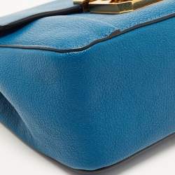 Pre Owned Chloe Blue Leather Small Elsie Shoulder Bag