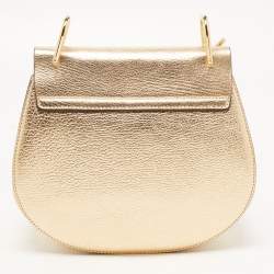 Chloe Metallic Gold Leather Medium Drew Shoulder Bag