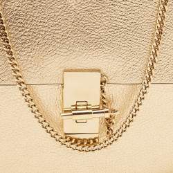 Chloe Metallic Gold Leather Medium Drew Shoulder Bag