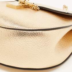 Chloe Metallic Gold Leather Medium Drew Shoulder Bag