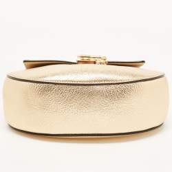 Chloe Metallic Gold Leather Medium Drew Shoulder Bag
