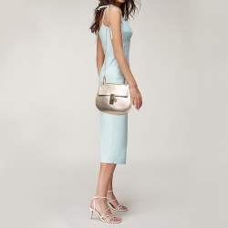 Chloe Metallic Gold Leather Medium Drew Shoulder Bag