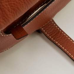 Pre Owned Chloe Brown/Natural Raffia and Leather Mini Marcie Basket Bag