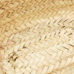 Pre Owned Chloe Brown/Natural Raffia and Leather Mini Marcie Basket Bag