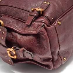 Pre Owned Chloé Burgundy Leather Paddington Satchel