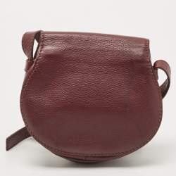 Chloe Burgundy Leather Mini Marcie Crossbody Bag