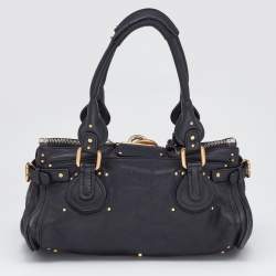 Pre Owned Chloe Black Leather Medium Paddington Satchel
