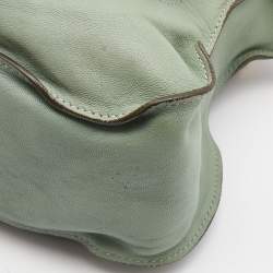 Pre Owned Chloe Pistachio Green Leather Medium Marcie Turn Lock Satchel