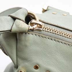 Pre Owned Chloe Pistachio Green Leather Medium Marcie Turn Lock Satchel