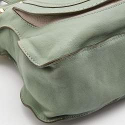 Pre Owned Chloe Pistachio Green Leather Medium Marcie Turn Lock Satchel