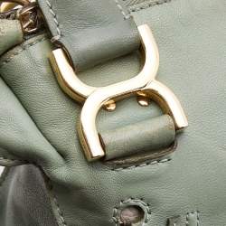 Pre Owned Chloe Pistachio Green Leather Medium Marcie Turn Lock Satchel