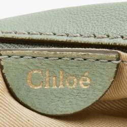 Pre Owned Chloe Pistachio Green Leather Medium Marcie Turn Lock Satchel