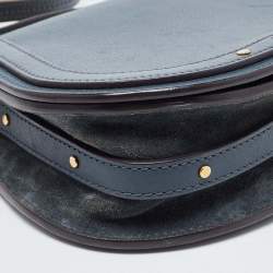 Pre Owned Chloe Teal Leather Small Nile Bracelet Crossbody Bag
