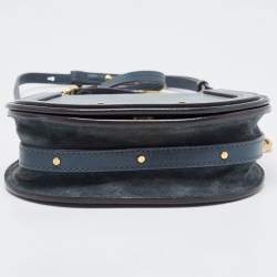 Pre Owned Chloe Teal Leather Small Nile Bracelet Crossbody Bag