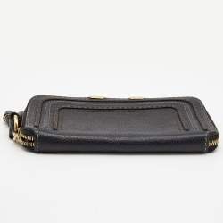 Chloe Black Leather Marcie Zip Around Continental Wallet