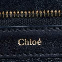 Pre Owned Chloe Black Leather Flap Top Handle Bag
