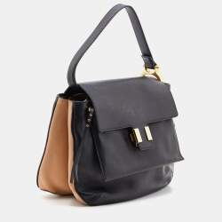 Pre Owned Chloe Black Leather Flap Top Handle Bag
