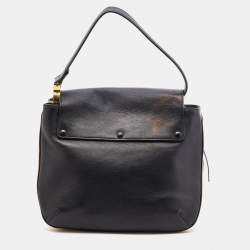 Pre Owned Chloe Black Leather Flap Top Handle Bag