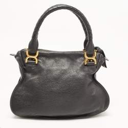 Pre Owned Chloe Black Leather Medium Marcie Shoulder Bag