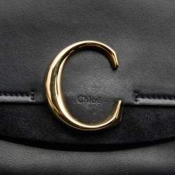 Chloe Black Leather Small C Top Handle Bag