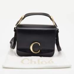 Chloe Black Leather Small C Top Handle Bag