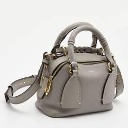 Pre Owned Chloe Grey Leather Small Daria Shoulder Bag