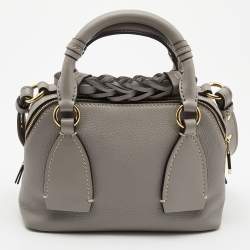 Pre Owned Chloe Grey Leather Small Daria Shoulder Bag