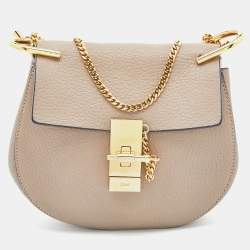 Chloé Beige Leather Mini Drew Chian Shoulder Bag