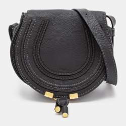 Chloe Black Leather Mini Marcie Crossbody Bag