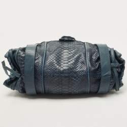 Pre Owned Chloe Blue Python and Leather Silverado Satchel