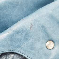 Pre Owned Chloe Blue Python and Leather Silverado Satchel