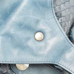 Pre Owned Chloe Blue Python and Leather Silverado Satchel