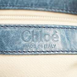 Pre Owned Chloe Blue Python and Leather Silverado Satchel