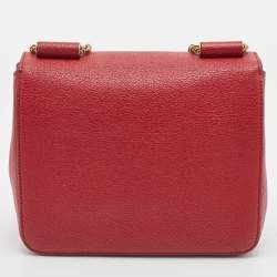 Pre Owned Chloé Red Leather Small Elsie Shoulder Bag