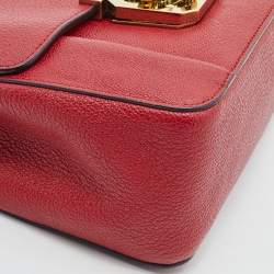 Pre Owned Chloé Red Leather Small Elsie Shoulder Bag