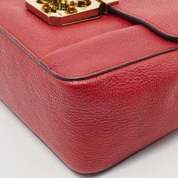 Pre Owned Chloé Red Leather Small Elsie Shoulder Bag
