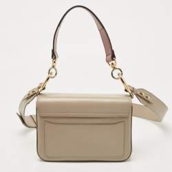 Chloe Grey Leather and Suede Small C Double Carry Bag