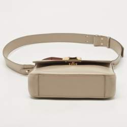 Chloe Grey Leather and Suede Small C Double Carry Bag