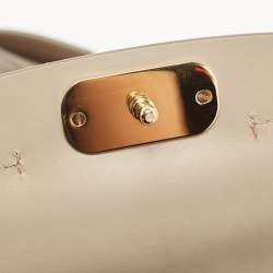 Chloe Grey Leather and Suede Small C Double Carry Bag