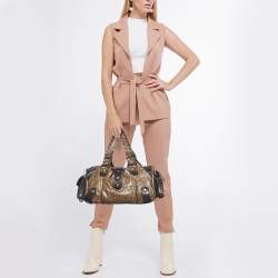 Pre Owned Chloe Brown Python and Leather Silverado Satchel