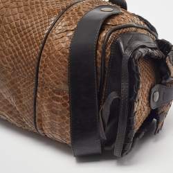 Pre Owned Chloe Brown Python and Leather Silverado Satchel
