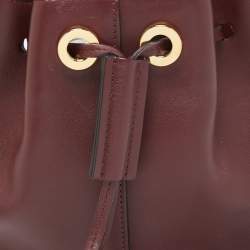 Pre Owned Chloe Burgundy Leather Gala Drawstring Bucket Bag
