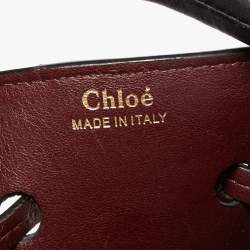 Pre Owned Chloe Burgundy Leather Gala Drawstring Bucket Bag