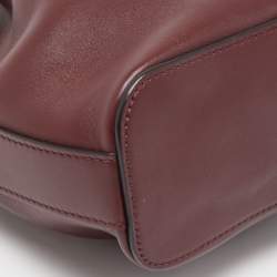 Pre Owned Chloe Burgundy Leather Gala Drawstring Bucket Bag