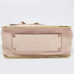 Pre Owned Chloe Dusty Pink Suede Medium Sally Flap Shoulder Bag