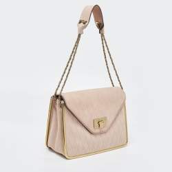Pre Owned Chloe Dusty Pink Suede Medium Sally Flap Shoulder Bag