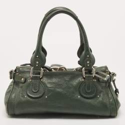Pre Owned Chloe Green Leather Medium Paddington Satchel