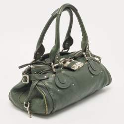 Pre Owned Chloe Green Leather Medium Paddington Satchel