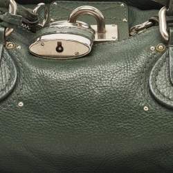 Pre Owned Chloe Green Leather Medium Paddington Satchel