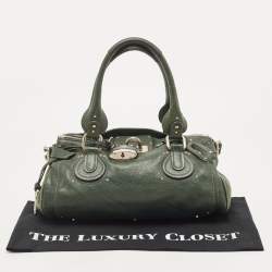 Pre Owned Chloe Green Leather Medium Paddington Satchel